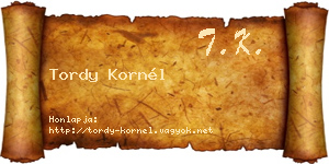 Tordy Kornél névjegykártya