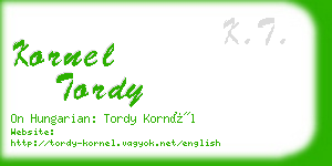 kornel tordy business card